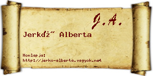 Jerkó Alberta névjegykártya